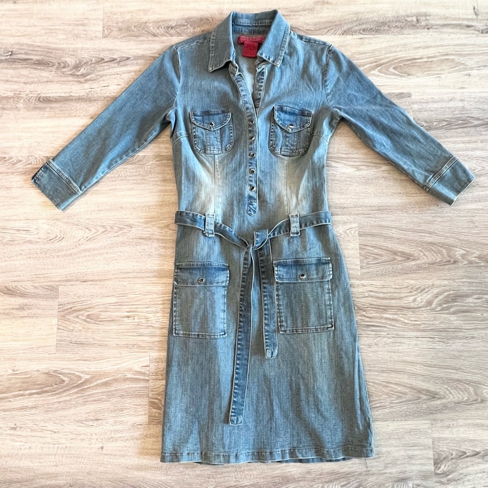 Vintage Y2K sexy hot kiss denim dress